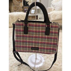 Nanette Lapore Crossbody Plaid  Pink Handles and Removable Strap